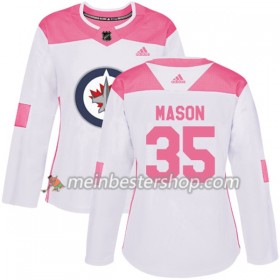 Winnipeg Jets Steve Mason 35 Adidas 2017-2018 Weiß Pink Fashion Trikot Authentic - Dame